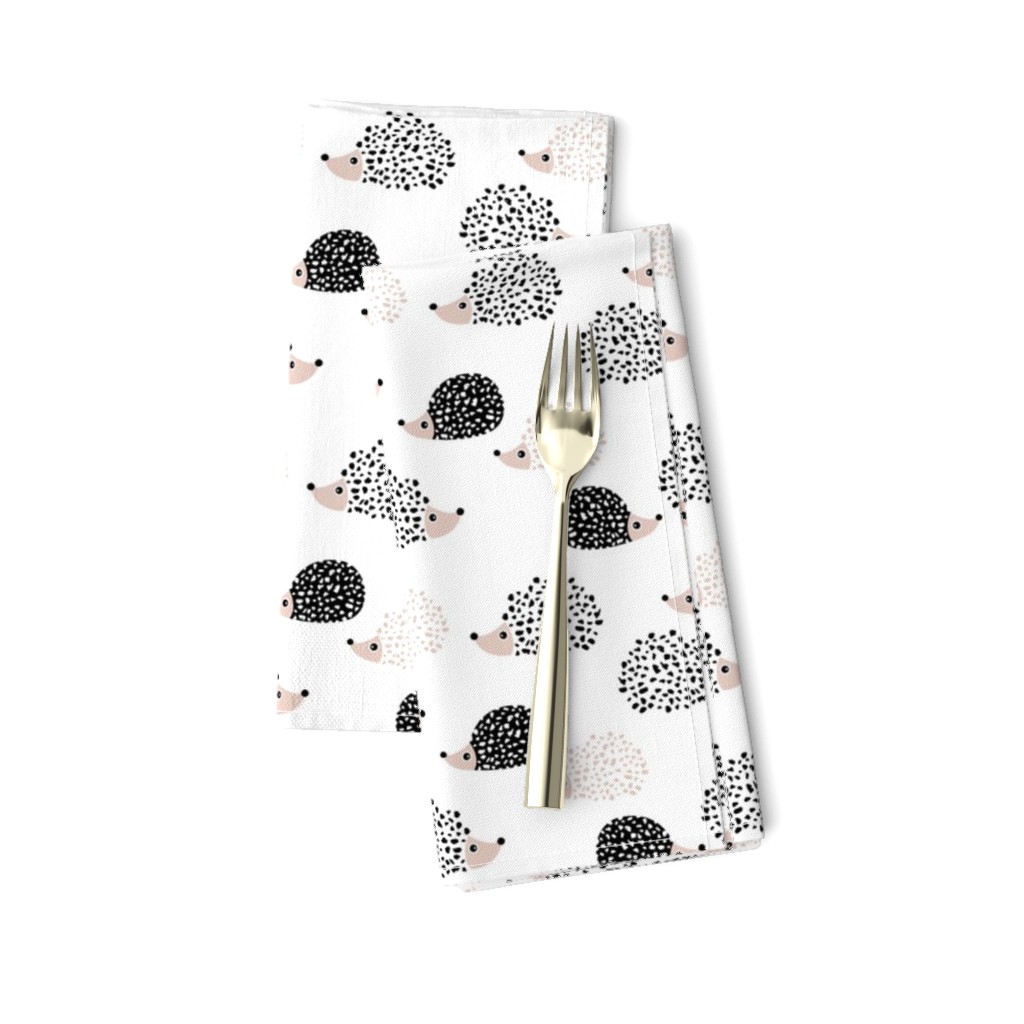 Scandinavian sweet hedgehog illustration for kids gender neutral black and white