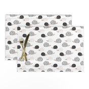 Scandinavian sweet hedgehog illustration for kids gender neutral black and white