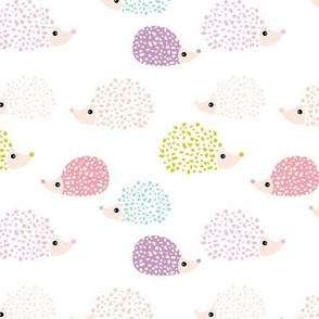 Scandinavian sweet hedgehog illustration for kids colorful spring