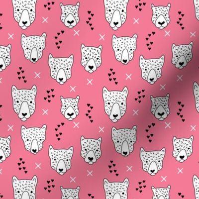 Cool leopard safari animals sweet baby panther love geometric kids illustration pink