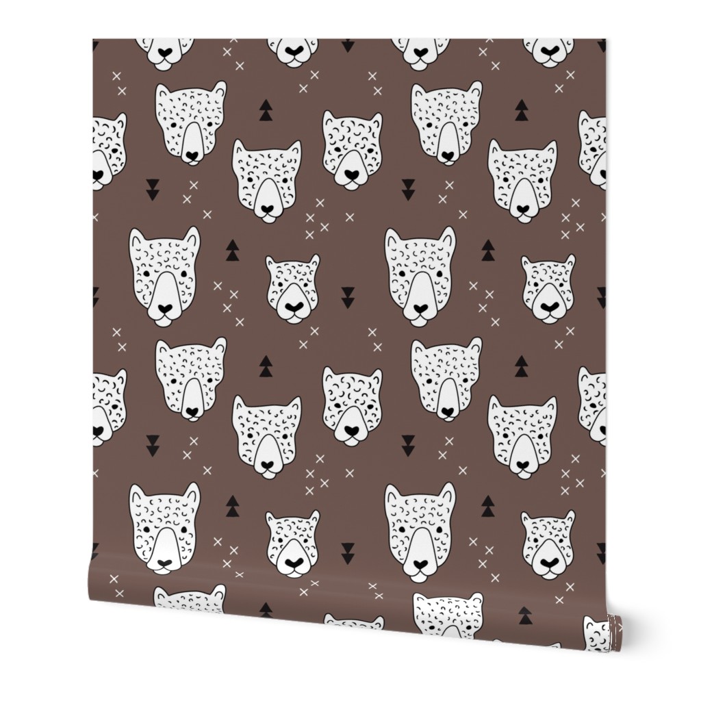 Geometric safari leopard cute woodland animals forest fall XS