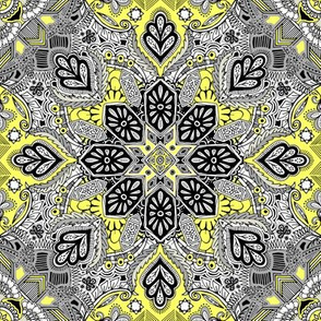Gypsy Lace in Yellow, Grey, Black and White 