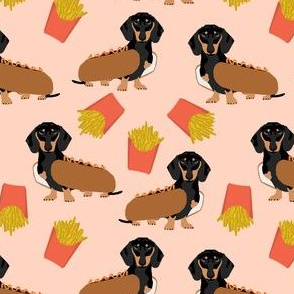 doxie dachshund winer dog hot dog and fries dog costume cute funny food novelty dog pet puppy print