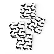 doxie dachshund wiener dog sausage dog black and white dog silhouette cute dog dogs pet 