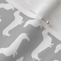 sausage dog wiener dog doxie dachshund cute grey and white nursery baby dog pet dog dogs pillow 