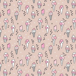 Cute ice cream popsicle cream candy dream kids illustration i love summer scandinavian style pastel blush pink XS