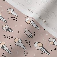 Cute ice cream popsicle cream candy dream kids illustration i love summer scandinavian style pattern gender neutral beige XS