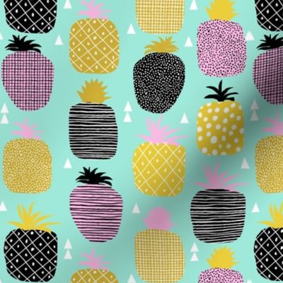 pineapple pink mint pastel tropical fruit summer geometric