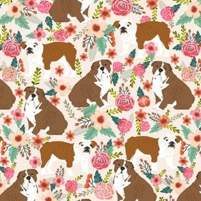 english bulldog spring flowers florals vintage flowers sweet dogs pet dog puppy