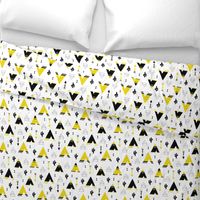 Teepee tent arrows and cactus garden cool kids geometric scandinavian style print gender neutral yellow