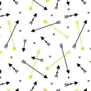 geometric indian summer arrows trendy gender neutral illustration black and white yellow