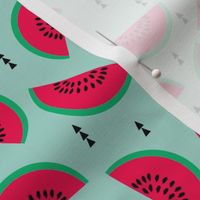 watermelons mint pastel fruit geometric triangles