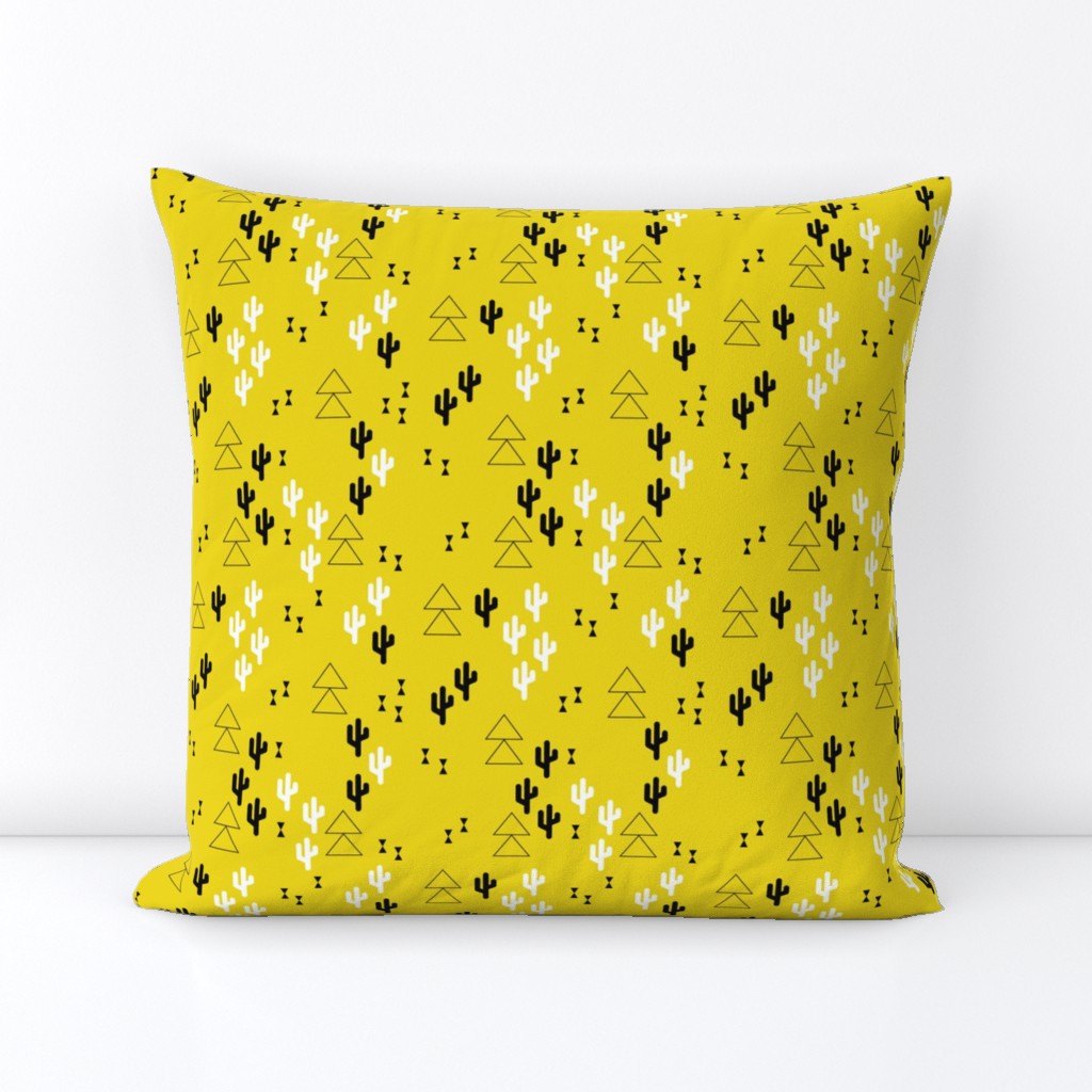 Geometric cactus scandinavian trend triangle design gender neutral yellow