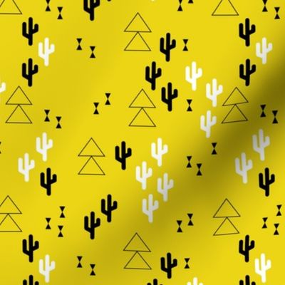 Geometric cactus scandinavian trend triangle design gender neutral yellow
