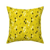 Geometric cactus scandinavian trend triangle design gender neutral yellow