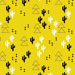 Geometric cactus scandinavian trend triangle design gender neutral yellow