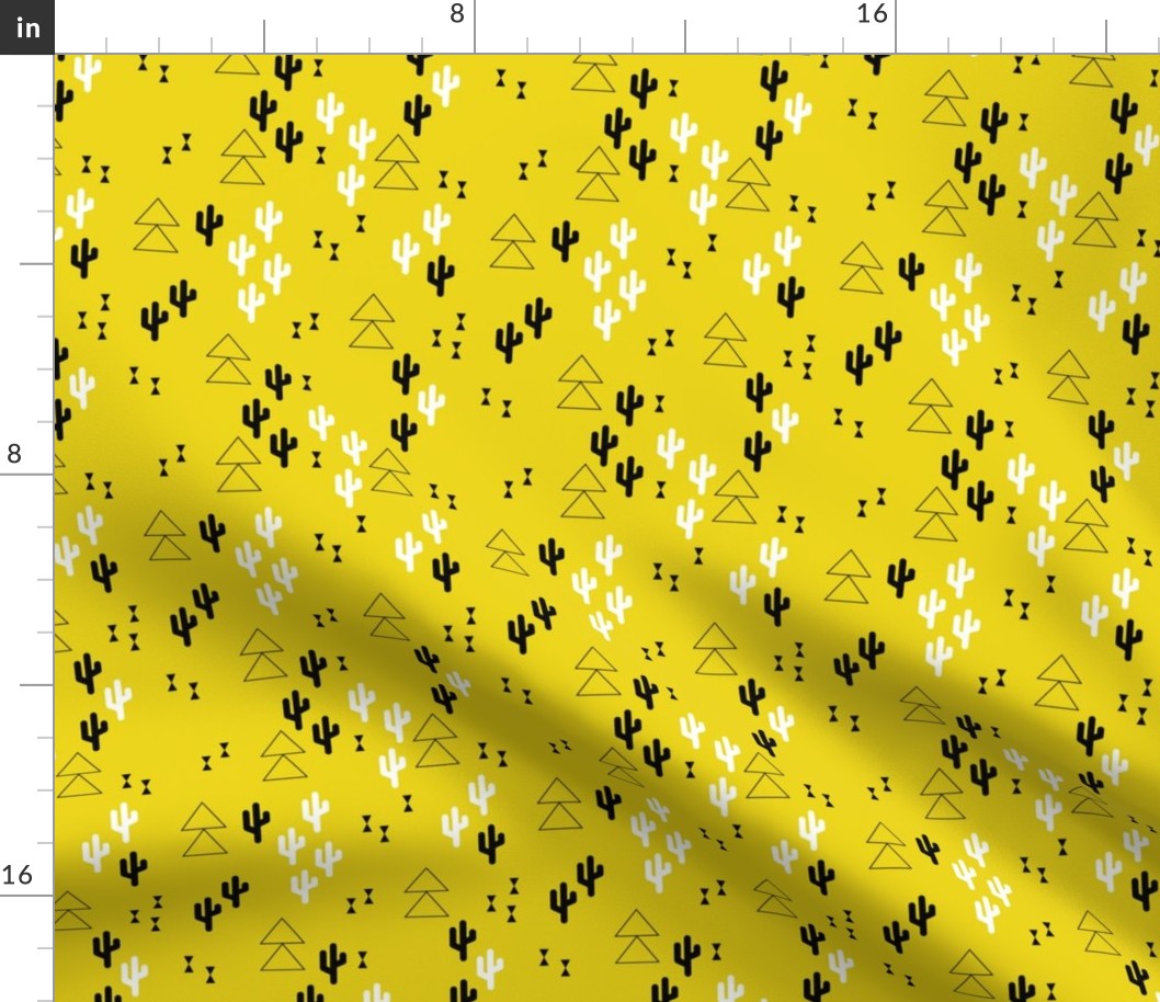 Geometric cactus scandinavian trend triangle design gender neutral yellow
