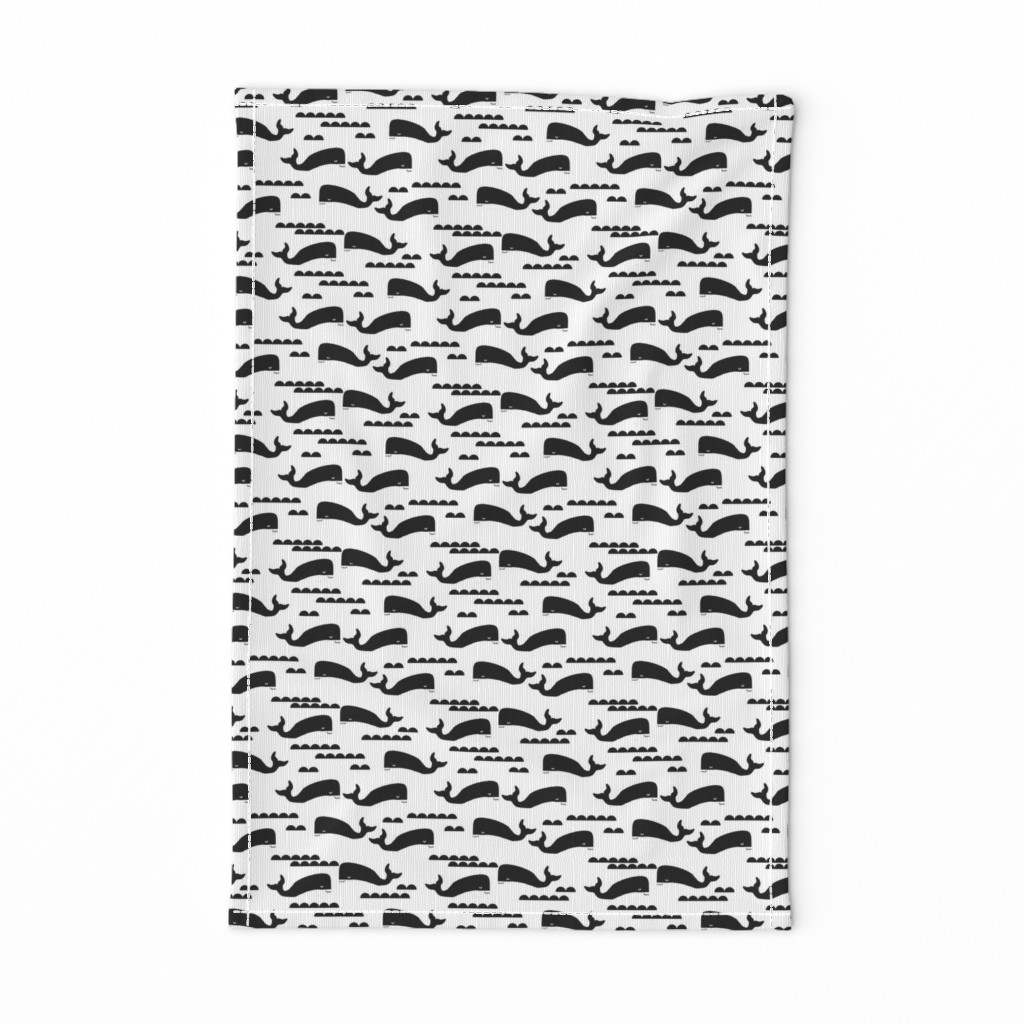 whale black and white ocean nautical whales cute kids scandinavian trendy cool design