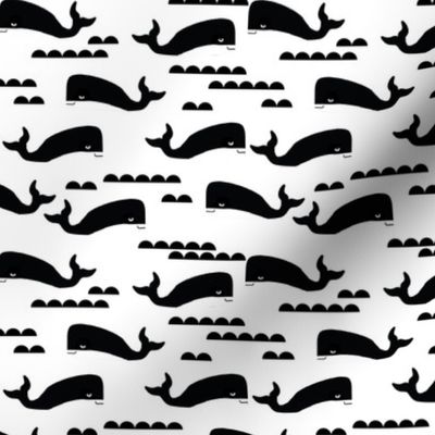 whale black and white ocean nautical whales cute kids scandinavian trendy cool design