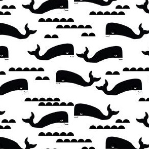 whale black and white ocean nautical whales cute kids scandinavian trendy cool design