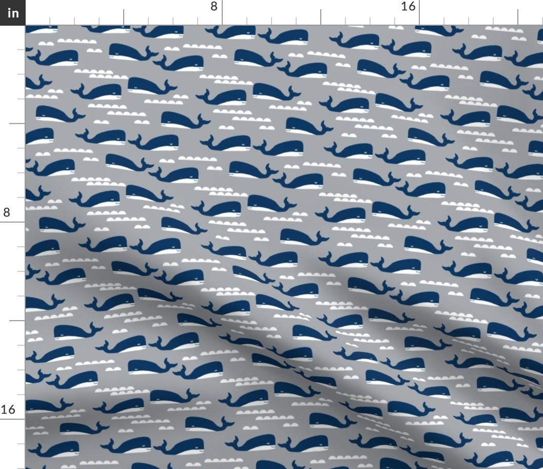 whale whales grey blue kids boys summer ocean nautical