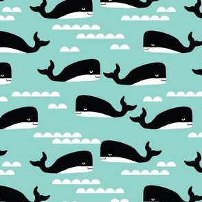 whales whale mint kids ocean summer tropical waters wave 