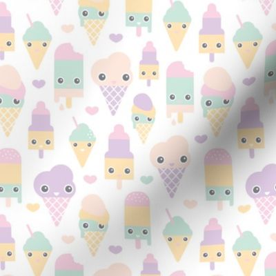 Colorful sweet summer ice cream popsicle sugar pastel kawaii illustration