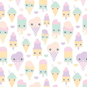 Colorful sweet summer ice cream popsicle sugar pastel kawaii illustration