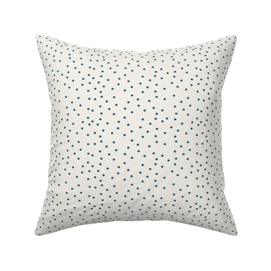 Navy Polka On Cream Fabric | Spoonflower