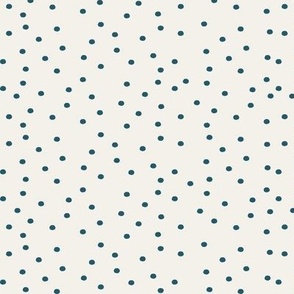 Navy Polka On Cream