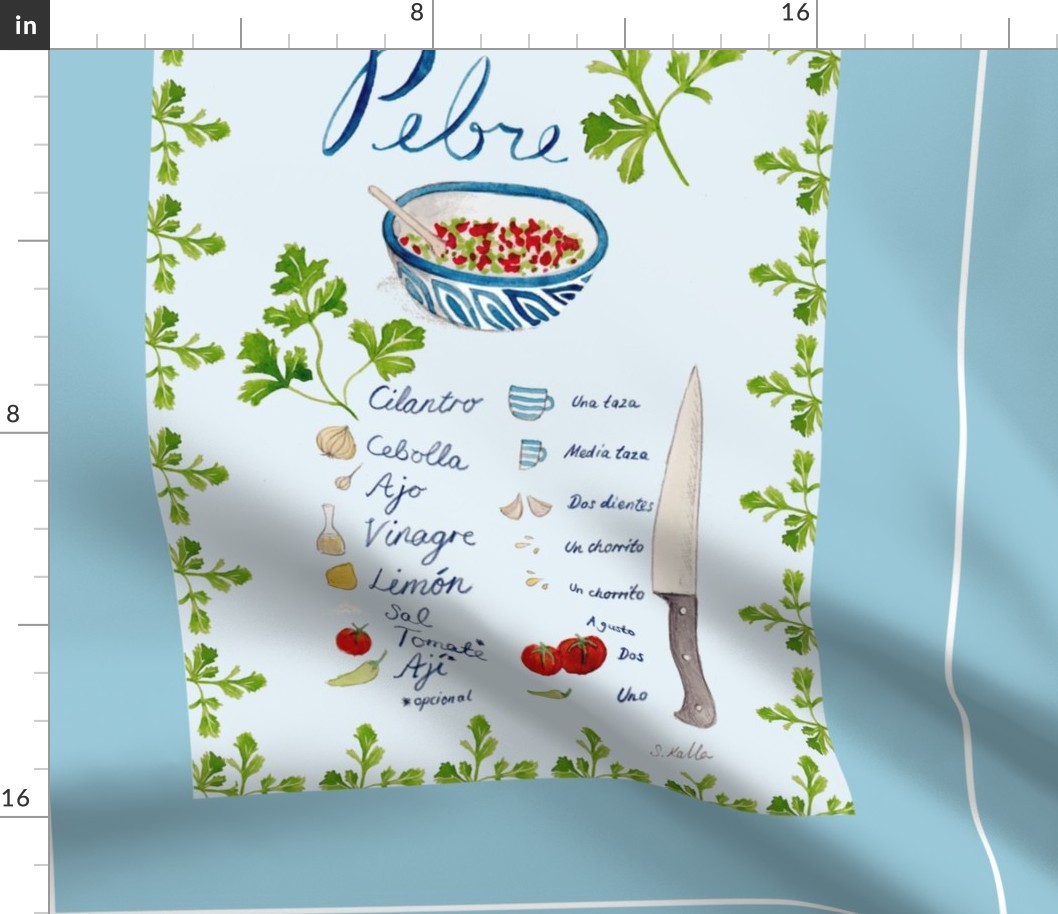 Pebre Recipe Tea Towel