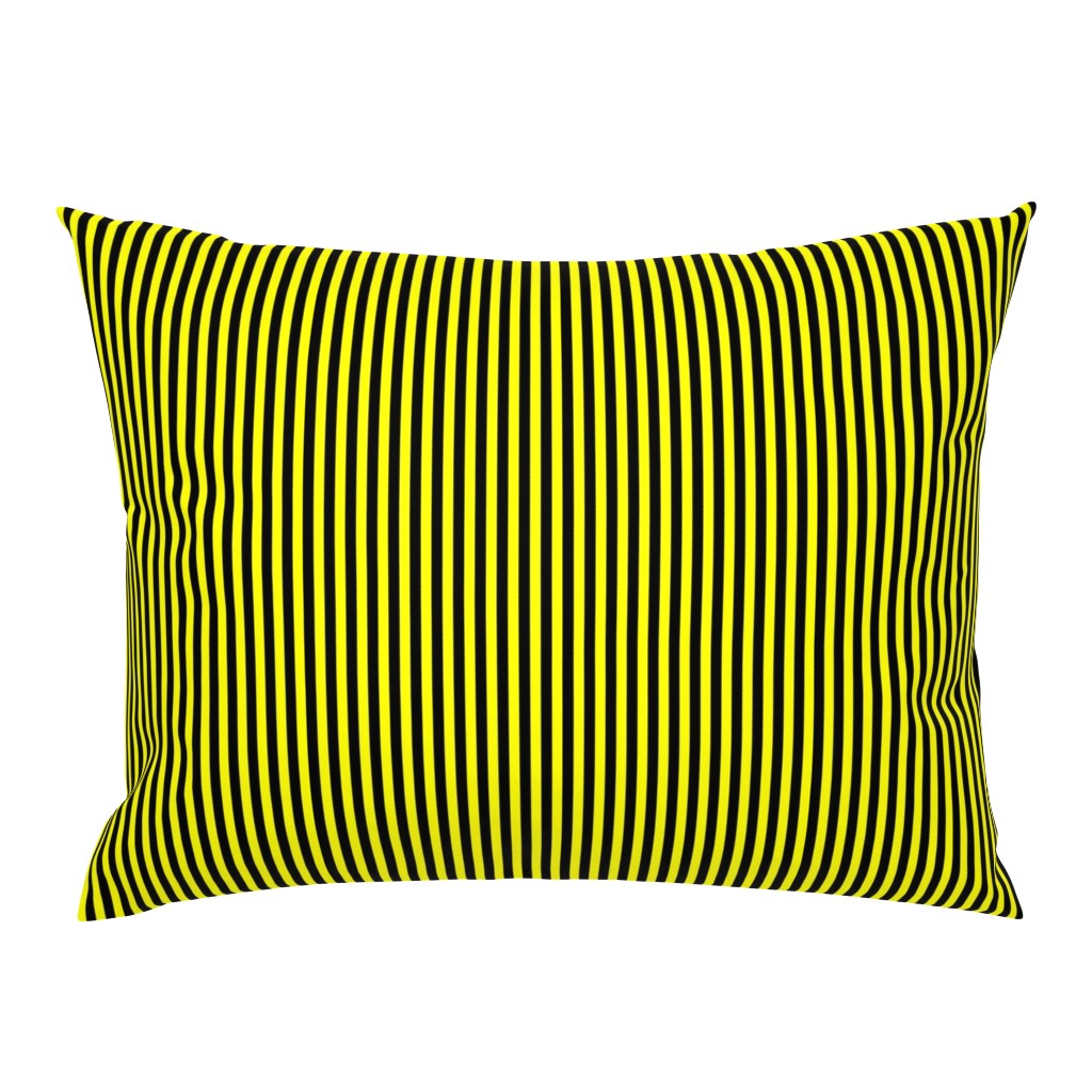 Quarter Inch Yellow and Black Vertical Stripes 