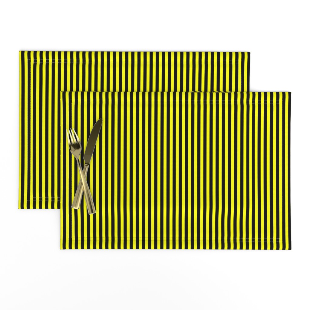 Quarter Inch Yellow and Black Vertical Stripes 