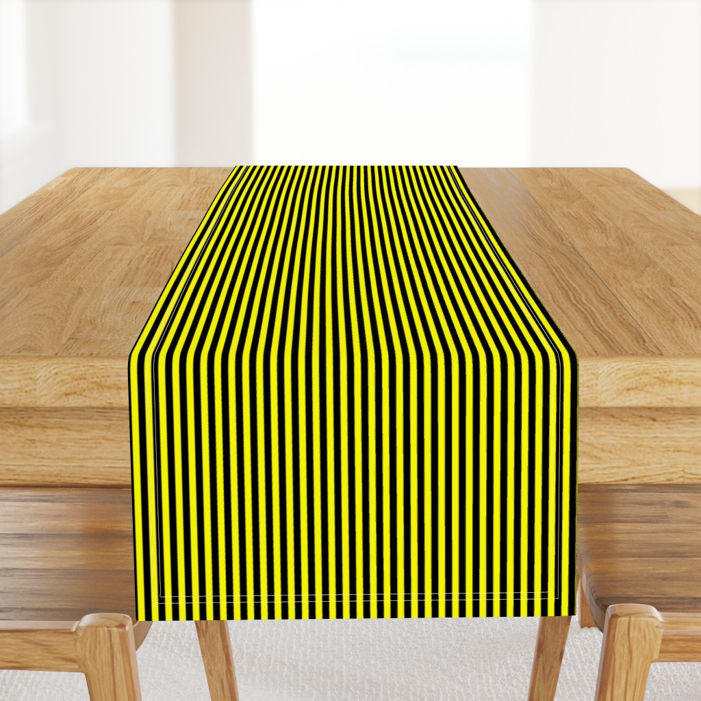 Quarter Inch Yellow and Black Vertical Stripes 