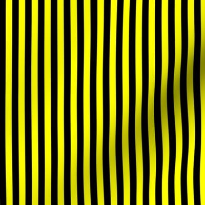 Quarter Inch Yellow and Black Vertical Stripes 