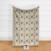 Deer-Black/Tan- Midnight a Woodland - gender neutral nursery- baby boy