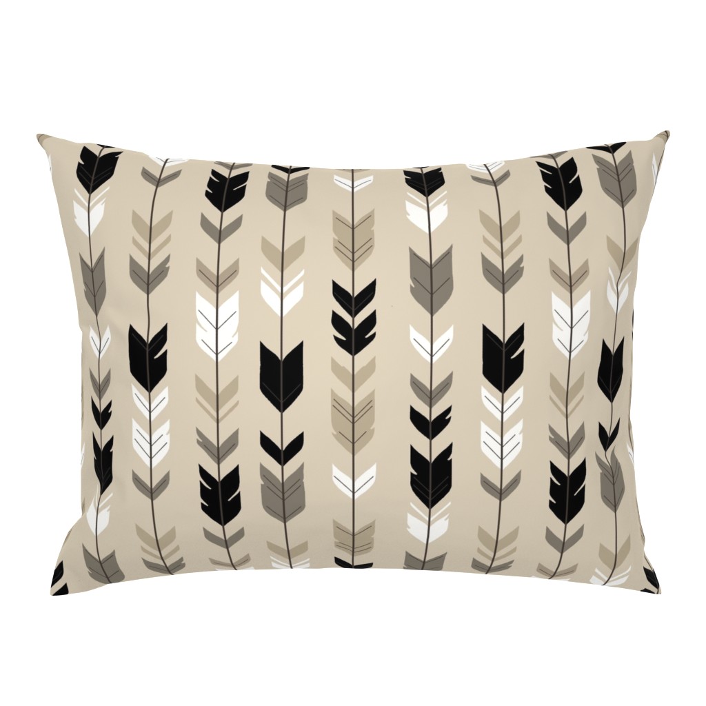 Arrow Feather-Black/Tan Woodland nursery- gender neutral baby boy