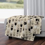 Arrow Feather-Black/Tan Woodland nursery- gender neutral baby boy