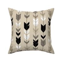 Arrow Feather-Black/Tan Woodland nursery- gender neutral baby boy