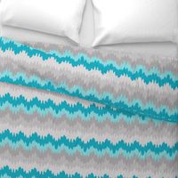 Turquoise Teal Blue Grey Gray Ombre Chevron Zigzag