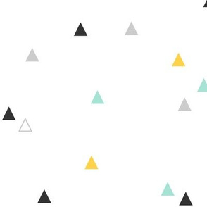 Triangle Confetti - Mint Goldenrod Grays