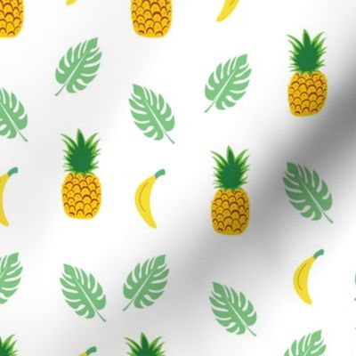 Pineapple Banana White Background