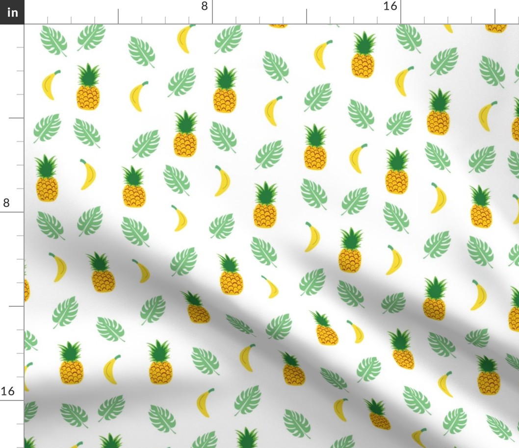 Pineapple Banana White Background