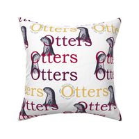  Smooth-coated otters (maroon + gold text) by Su_G_©SuSchaefer 