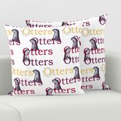  Smooth-coated otters (maroon + gold text) by Su_G_©SuSchaefer 