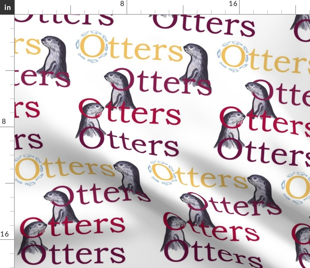  Smooth-coated otters (maroon + gold text) by Su_G_©SuSchaefer 