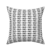 wild and free text baby black and white nursery crib sheet wholecloth