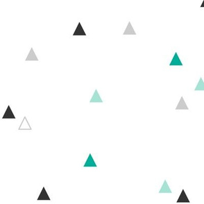 Triangle Confetti - Mint Teal Grays
