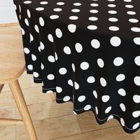 One Inch White Polka Dots on Black