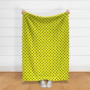 One Inch black Polka Dots on Yellow